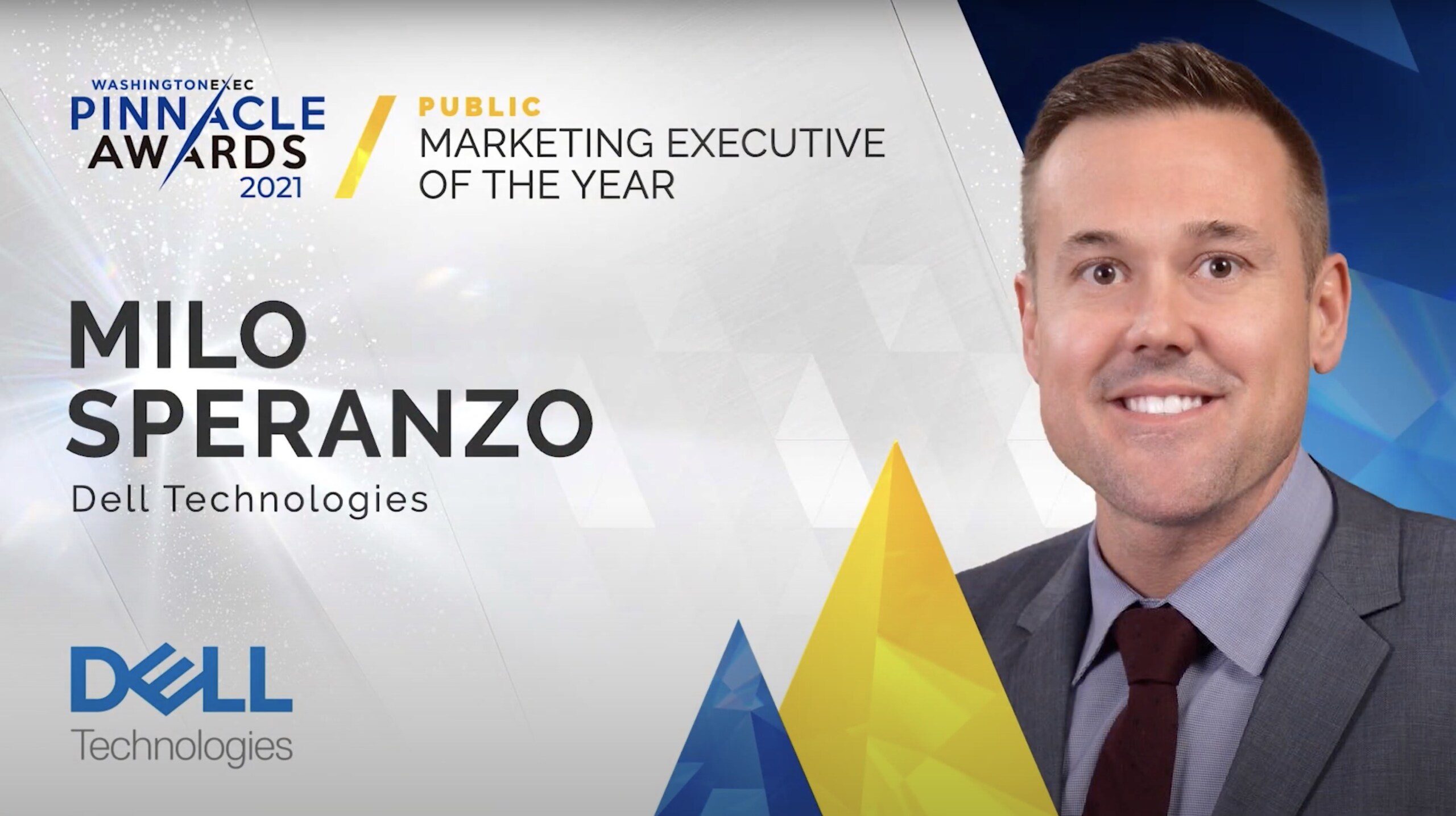Marketing - Congratulations to Milo Speranzo from Dell Technologies on winning the award for Marketing Executive of the Year in the Public Sector